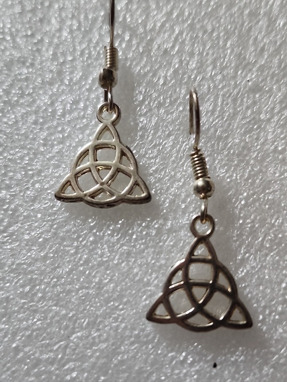 Hand Crafted Silver Celtic Trinity Knot Dangle Earrings